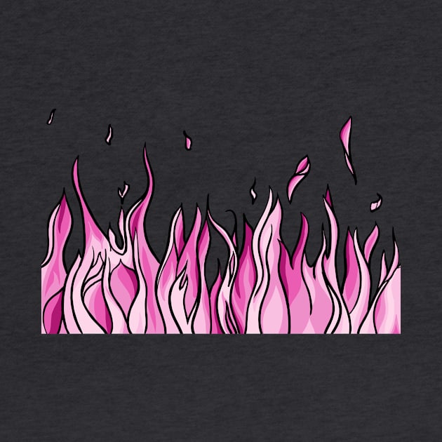 Pink Flames, Fire Digital Illustration by AlmightyClaire